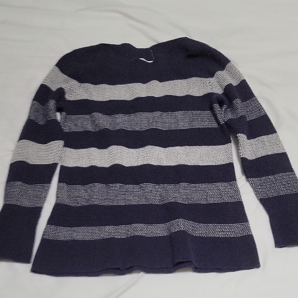 Striped Navy Blue Knit Sweater